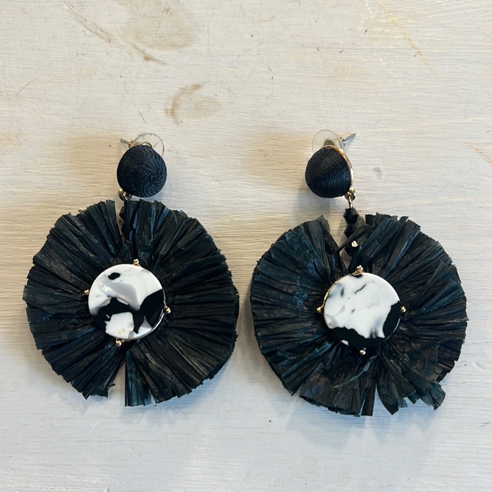 Elegant Black and White Statement Earrings
